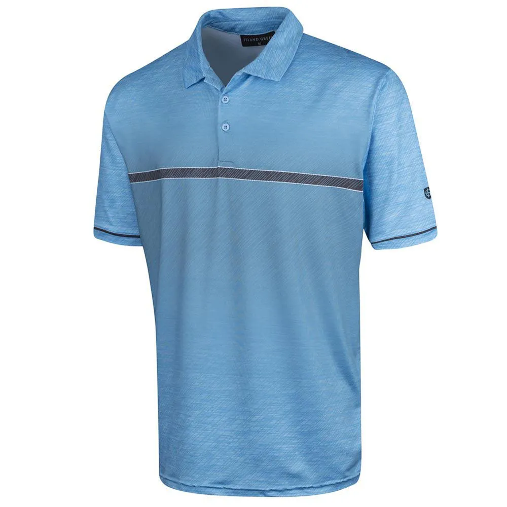 Island Green Gradient Print Polo Shirt - Aqua Marl