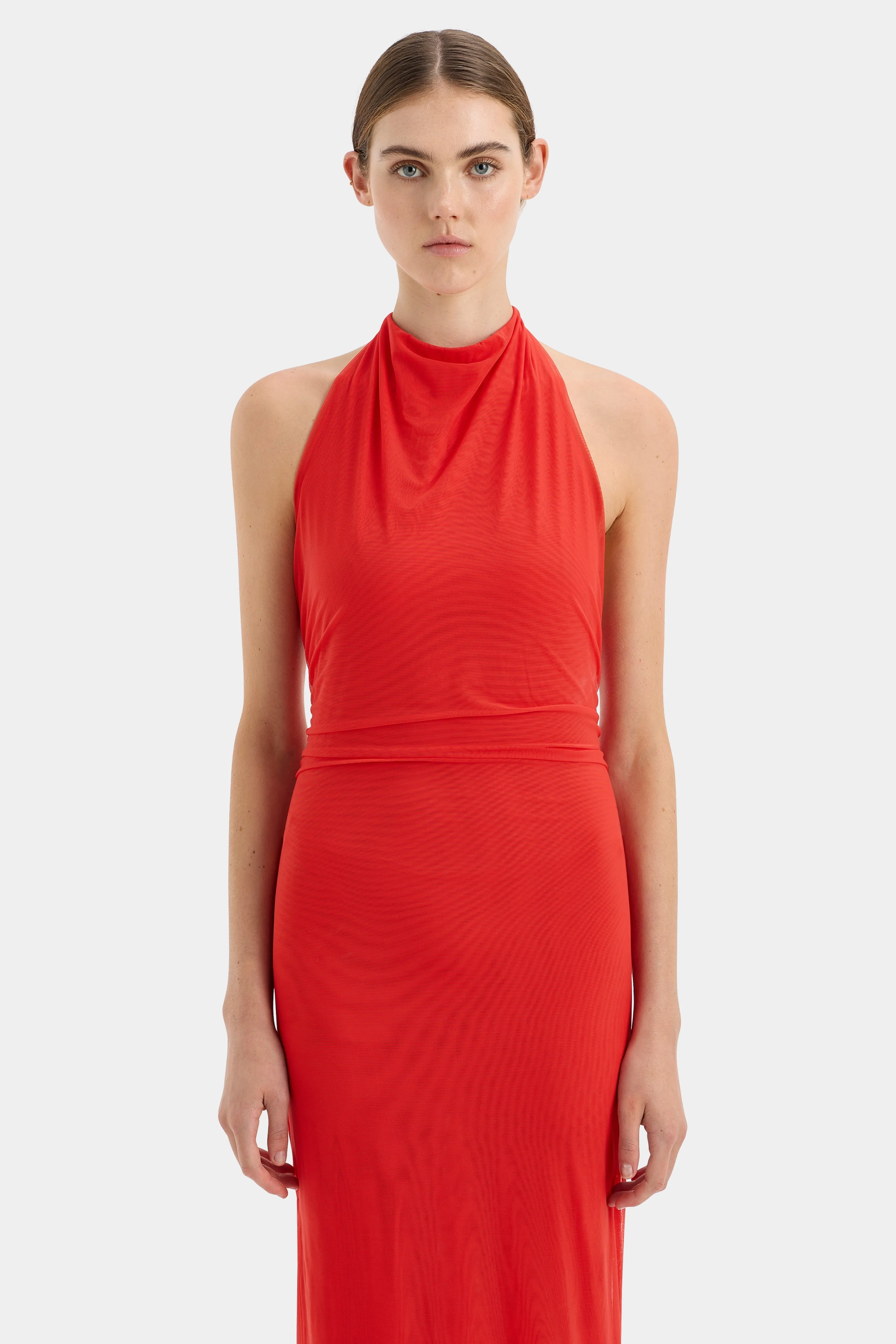 Jacques Mesh Halter Midi Dress SIR