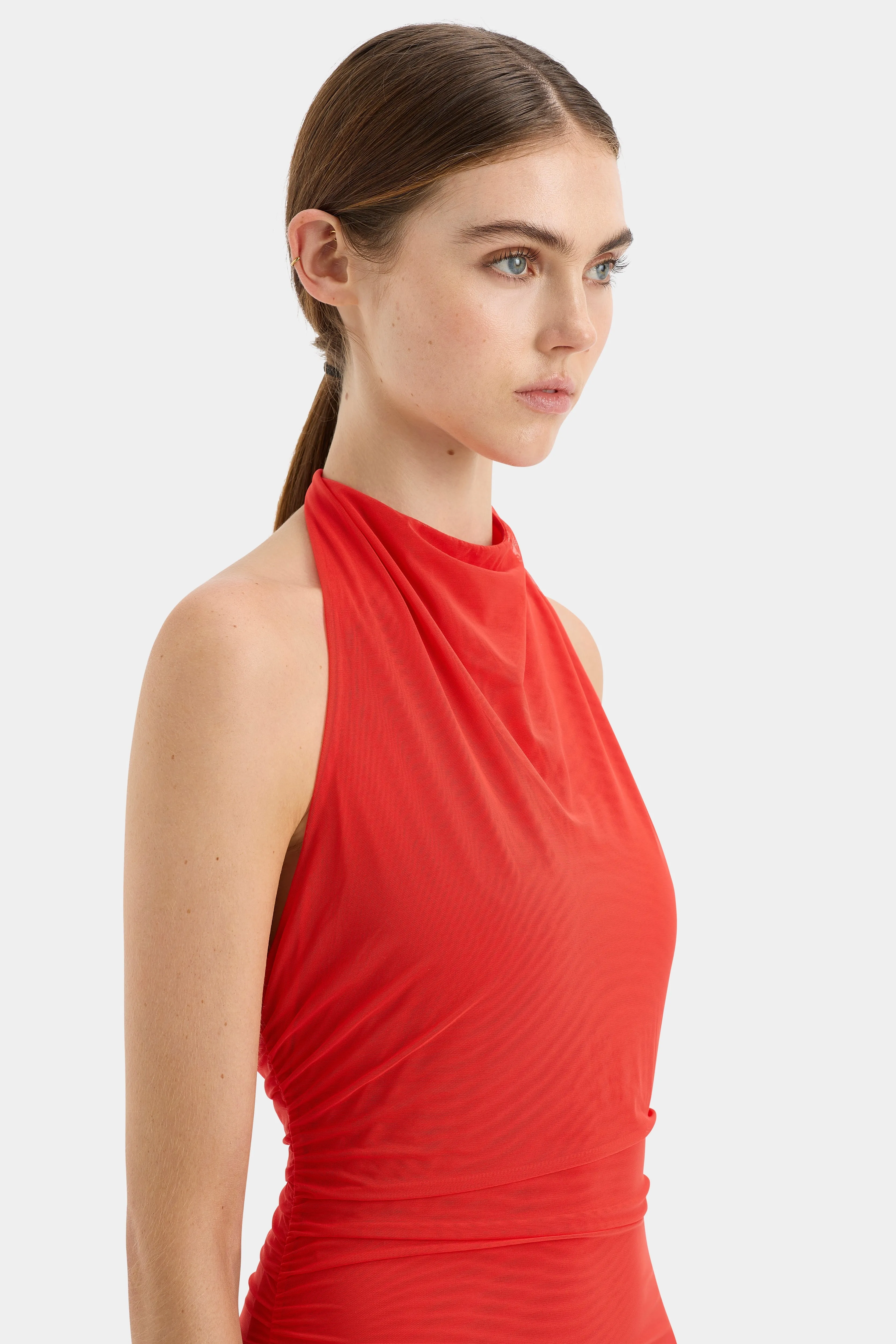 Jacques Mesh Halter Midi Dress SIR