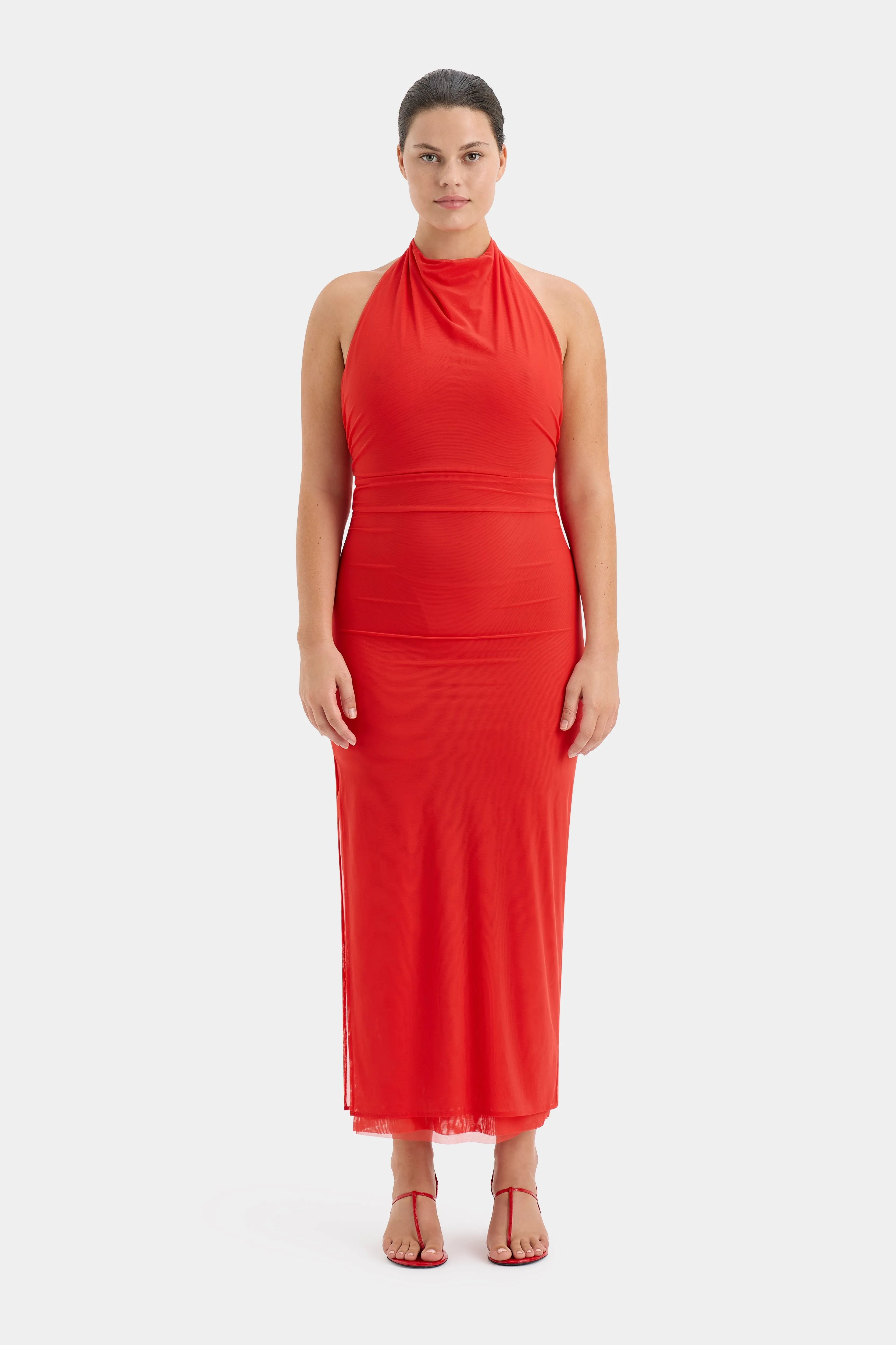 Jacques Mesh Halter Midi Dress SIR