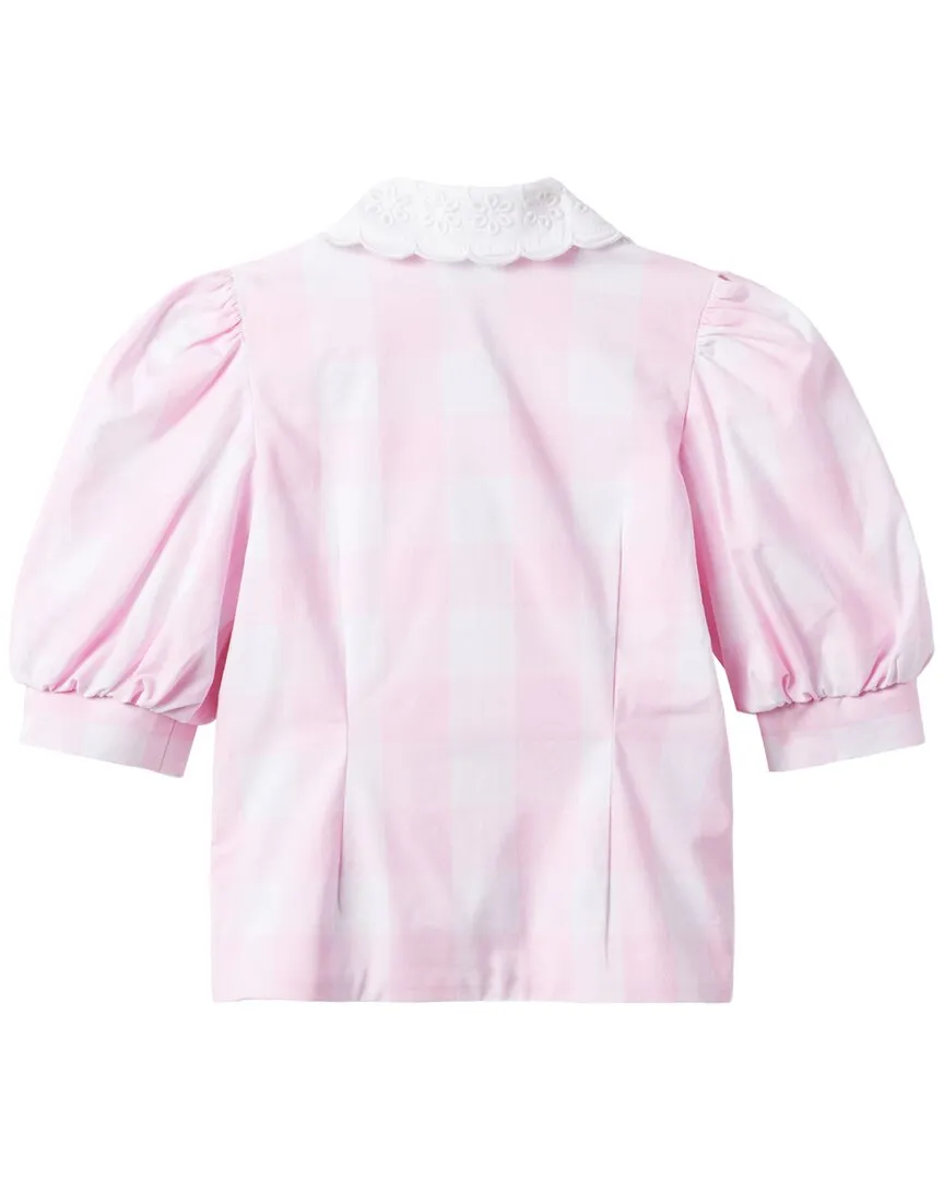 Janie and Jack Gingham Puff Sleeve Jacket