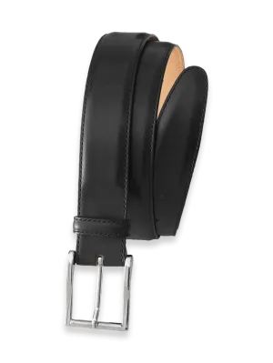 Leather Belt with Changeable Buckle - Black