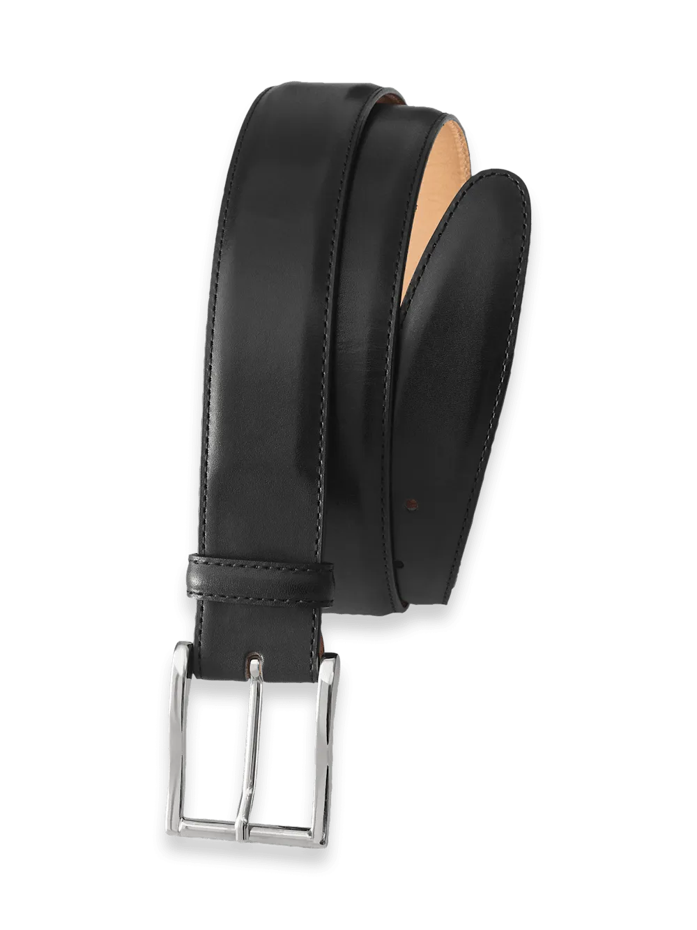 Leather Belt with Changeable Buckle - Black