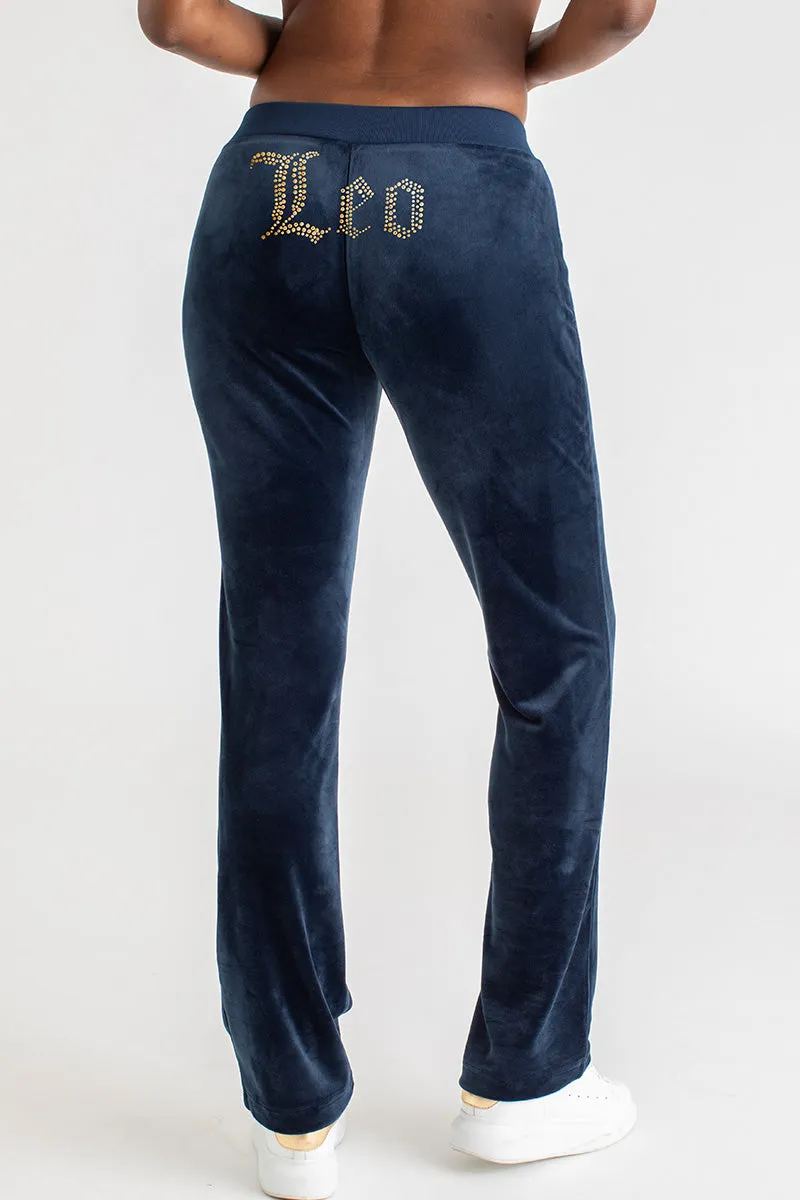 Leo Customizable Big Bling Velour Track Pants Juicy Couture