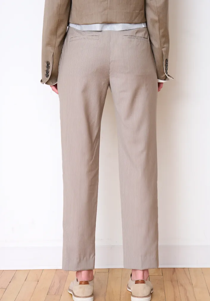 Lexington Trouser in Taupe Pintripe