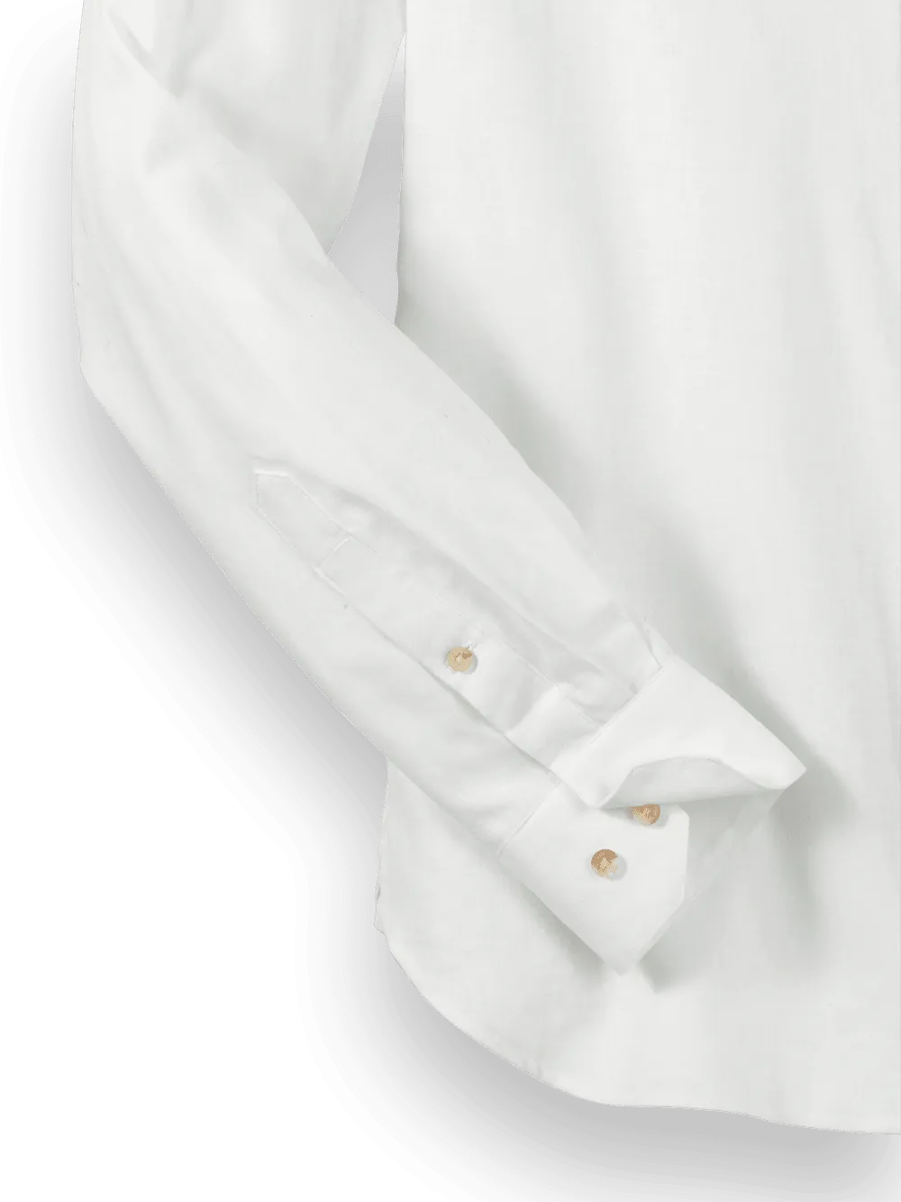 Linen Blend Botanical Print Casual Shirt - White
