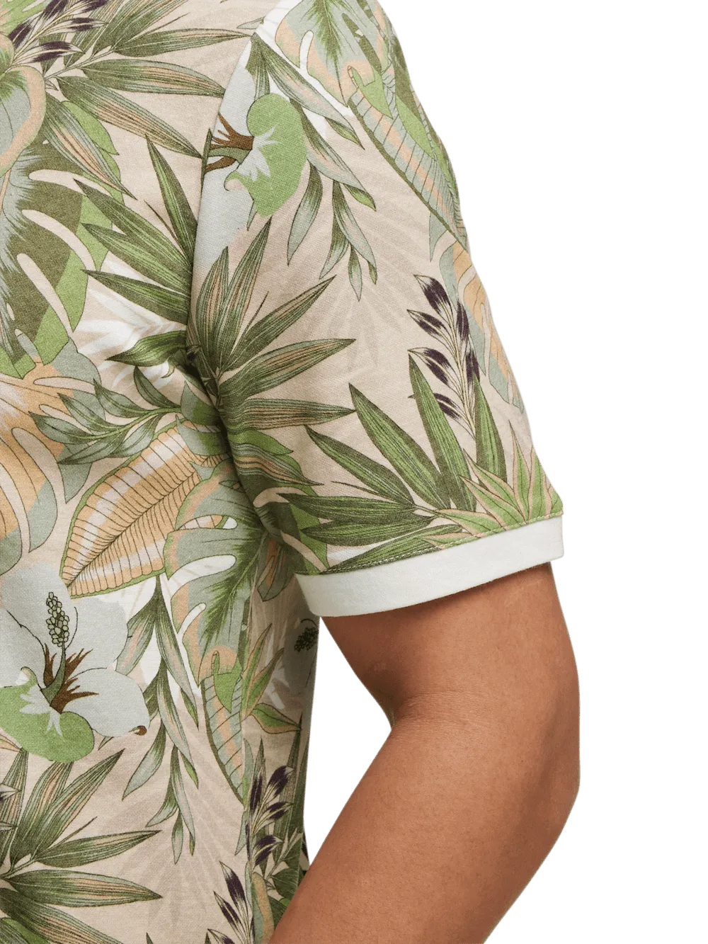 Linen Blend Button Front Camp Collar - Multi