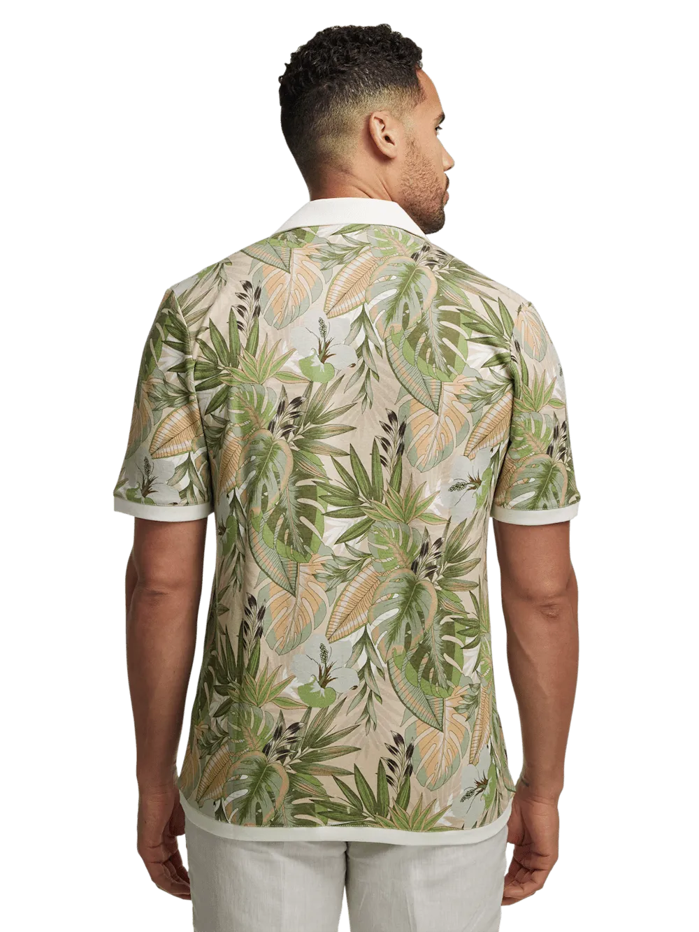 Linen Blend Button Front Camp Collar - Multi