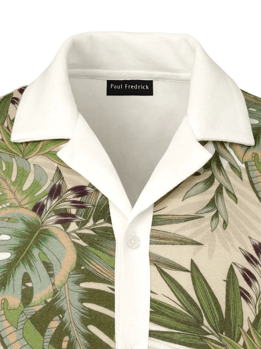 Linen Blend Button Front Camp Collar - Multi