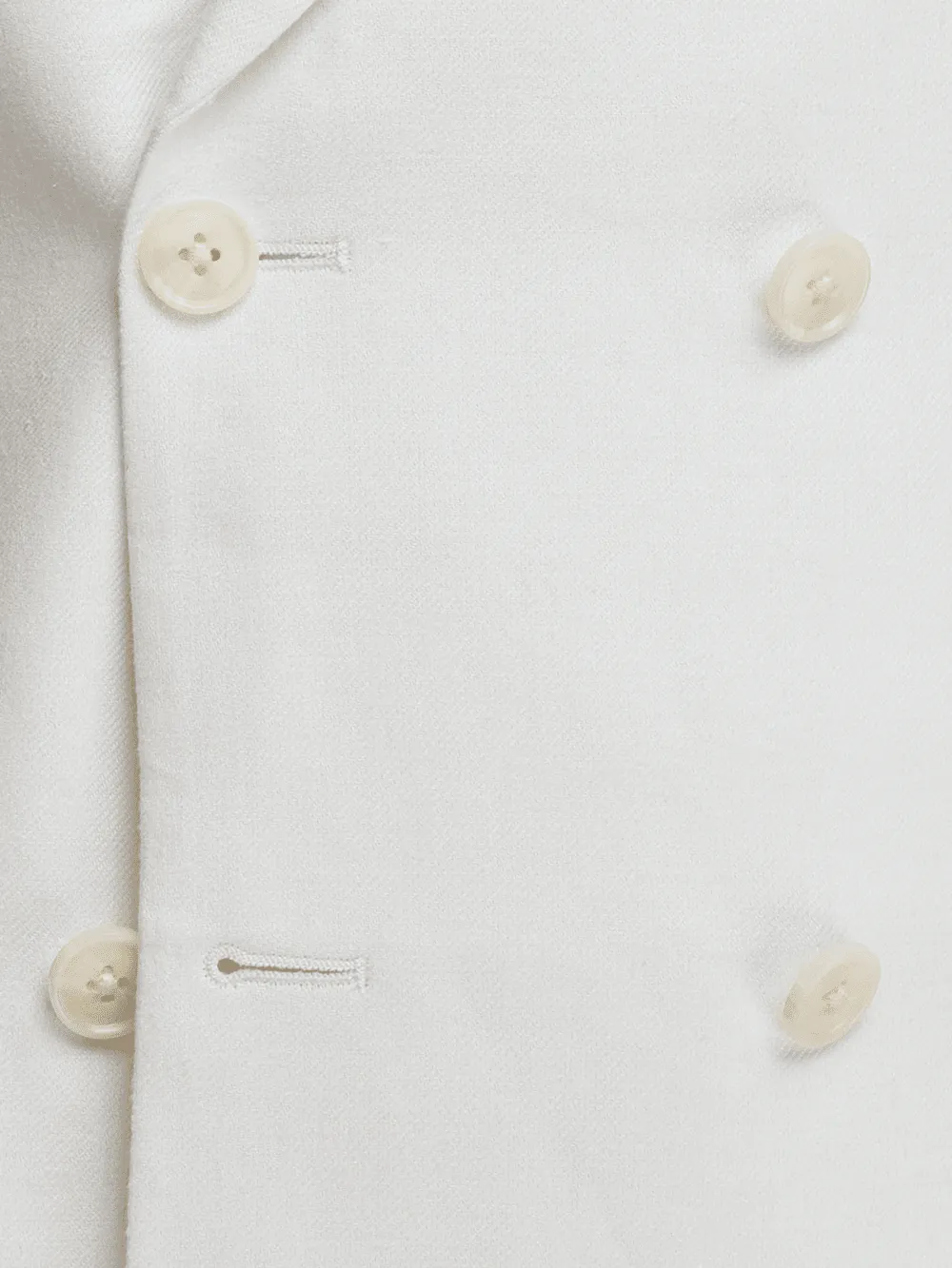 Linen Blend Double Breasted Peak Lapel Suit Jacket - White