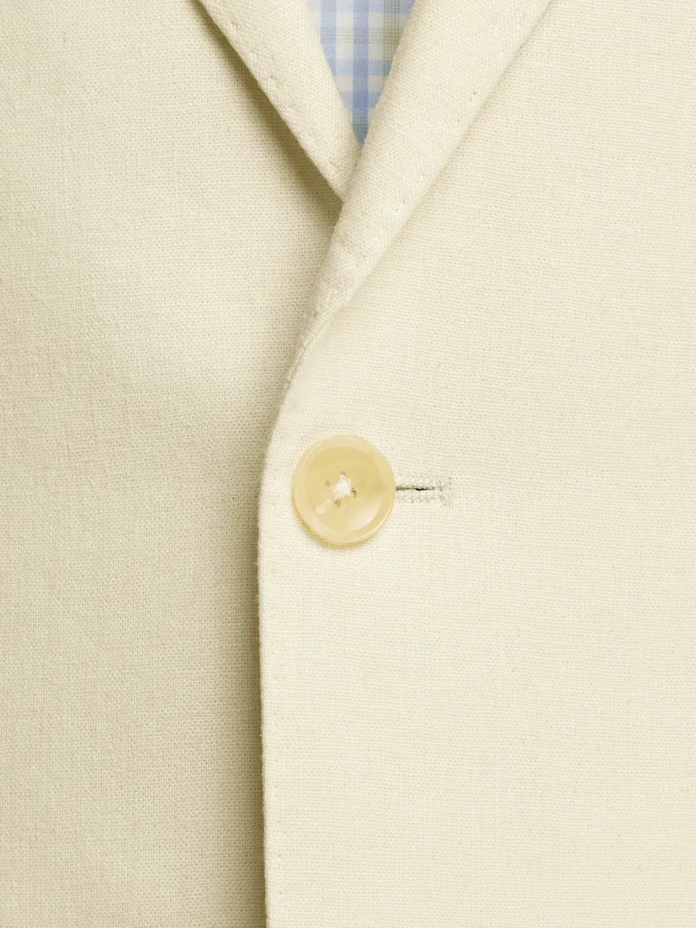Linen Blend Single Breasted Notch Lapel Sport Coat - Butter