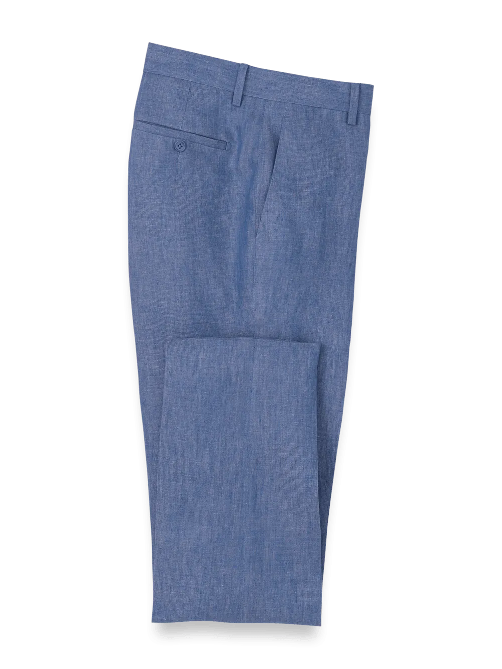 Linen Chambray Twill Pants - Blue