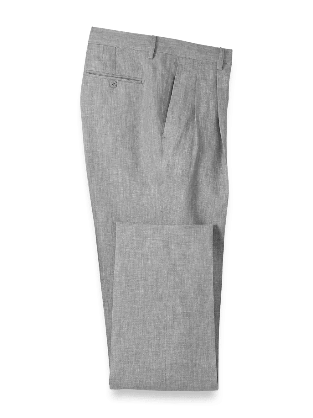 Linen Chambray Twill Pants - Grey