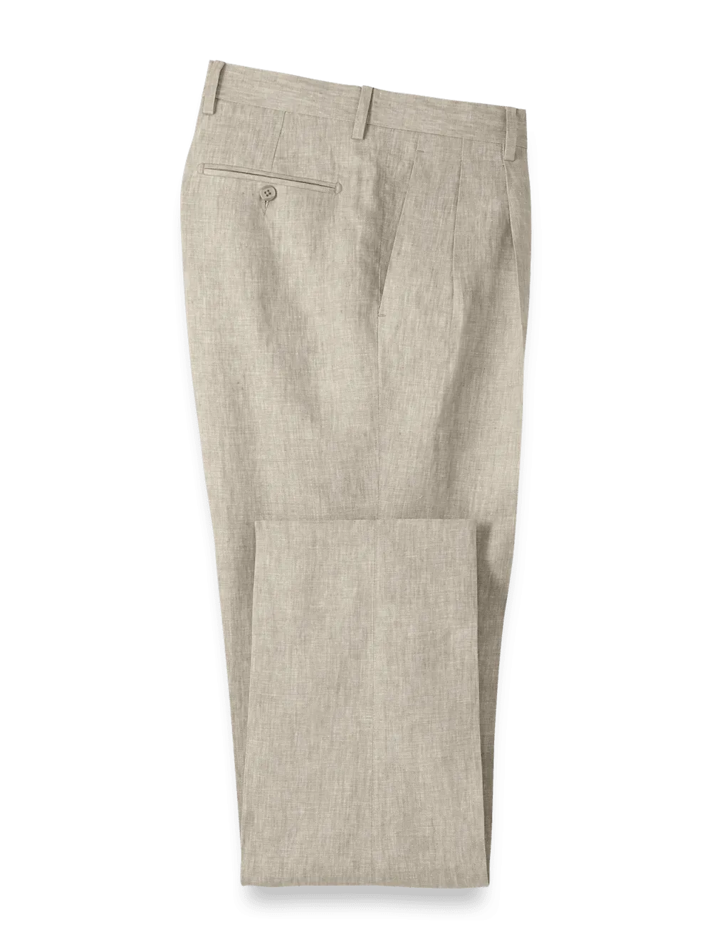 Linen Chambray Twill Pants - Khaki