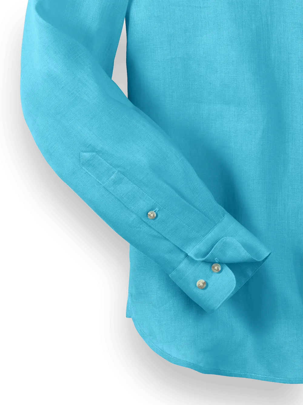 Linen Solid Casual Shirt - Aqua