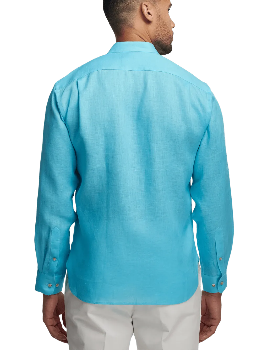 Linen Solid Casual Shirt - Aqua