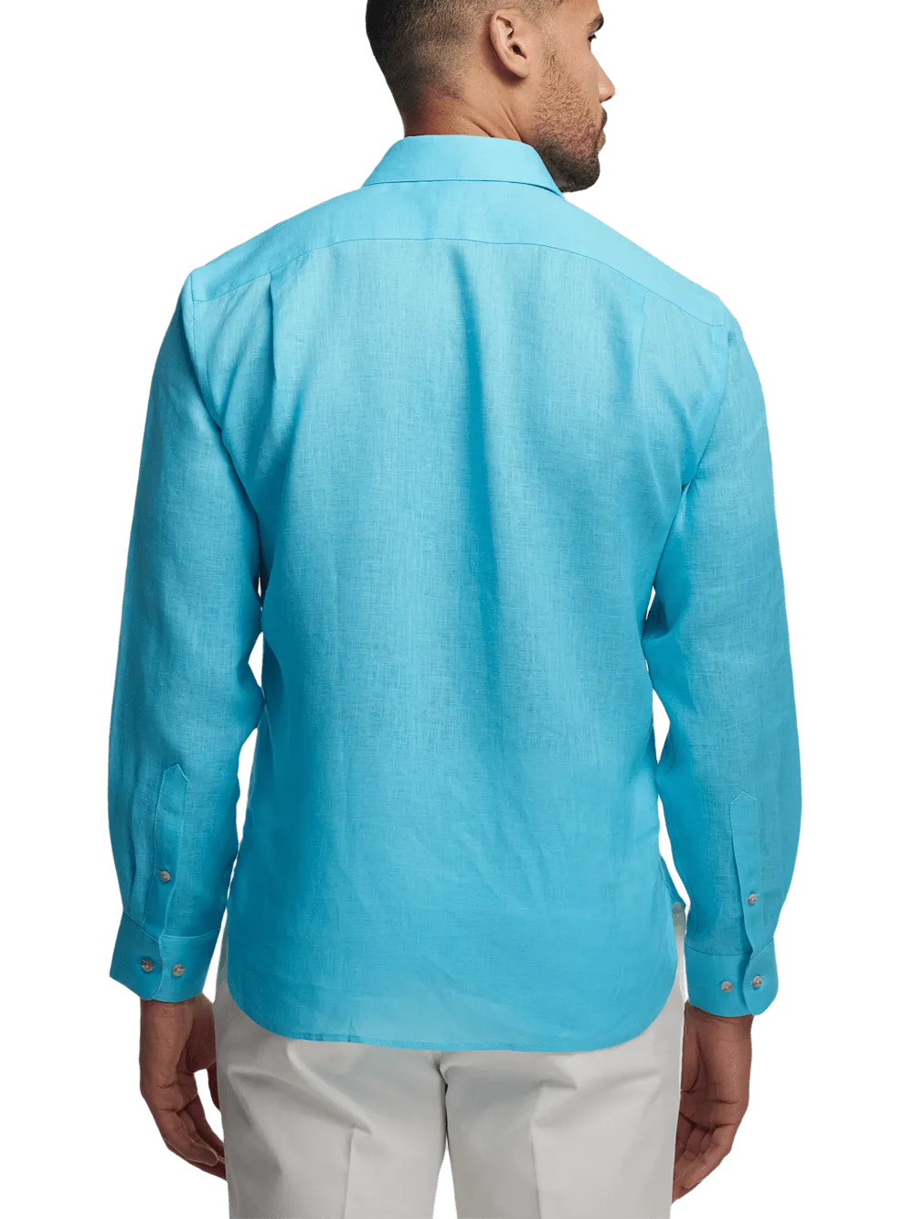 Linen Solid Casual Shirt - Aqua