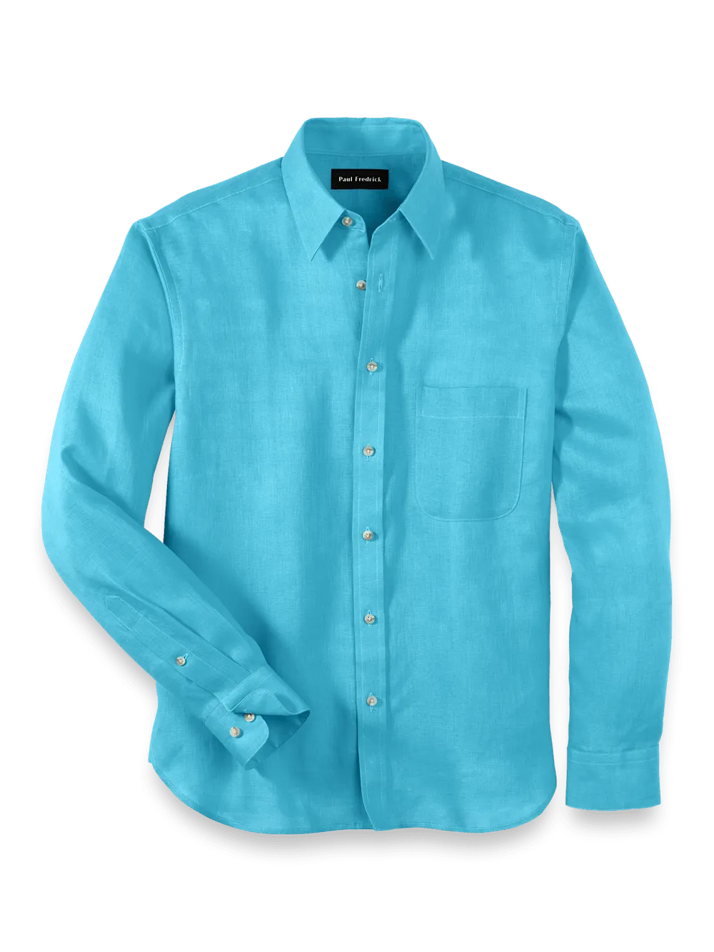 Linen Solid Casual Shirt - Aqua