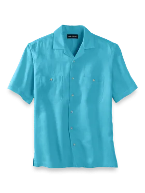 Linen Solid Casual Shirt - Aqua