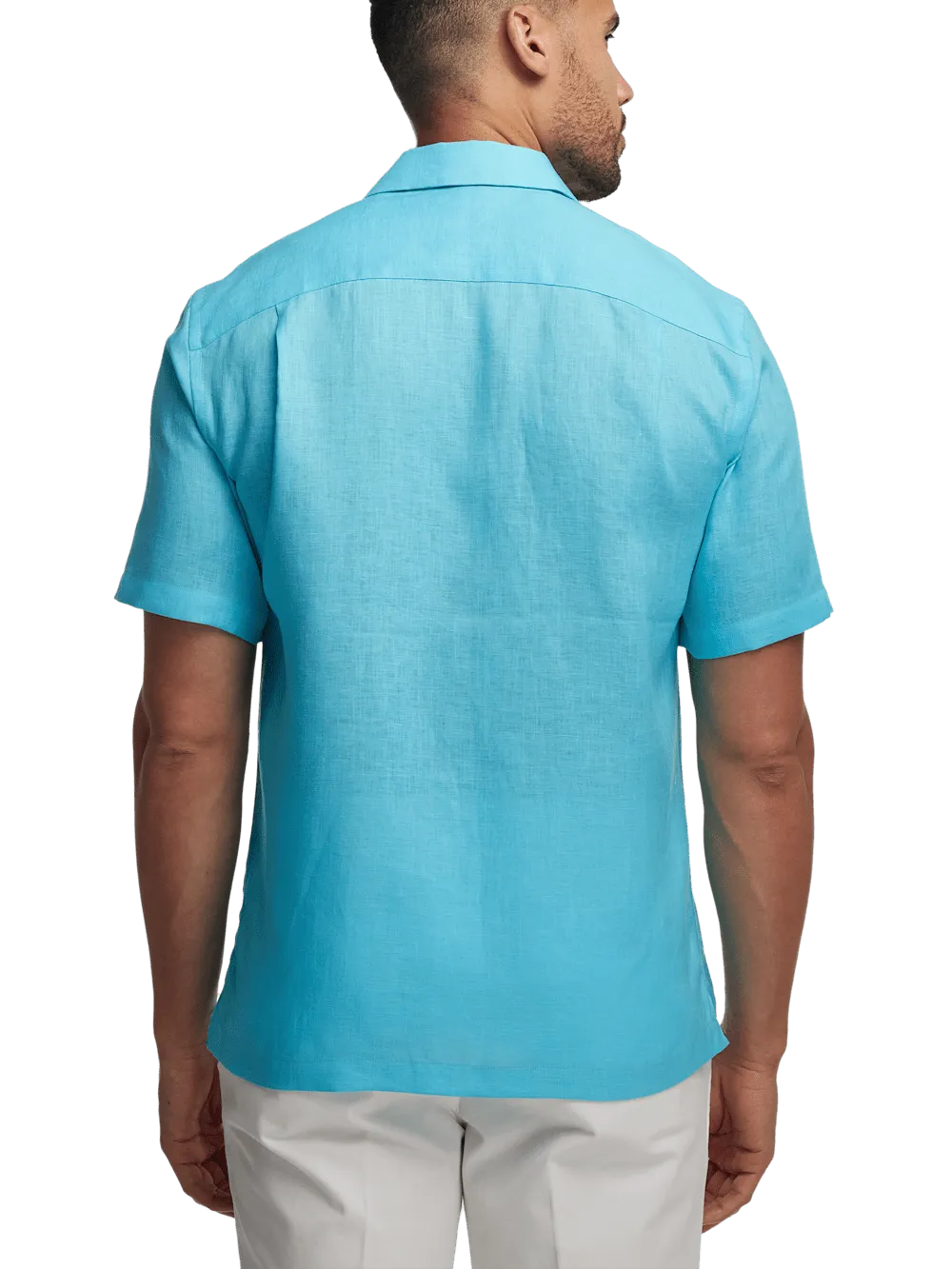 Linen Solid Casual Shirt - Aqua