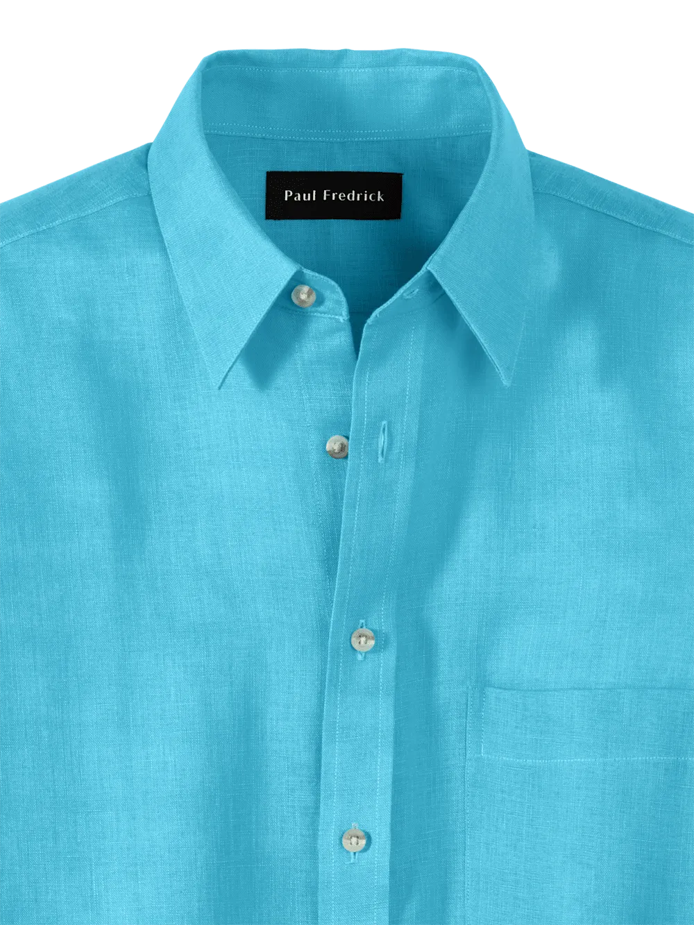 Linen Solid Casual Shirt - Aqua
