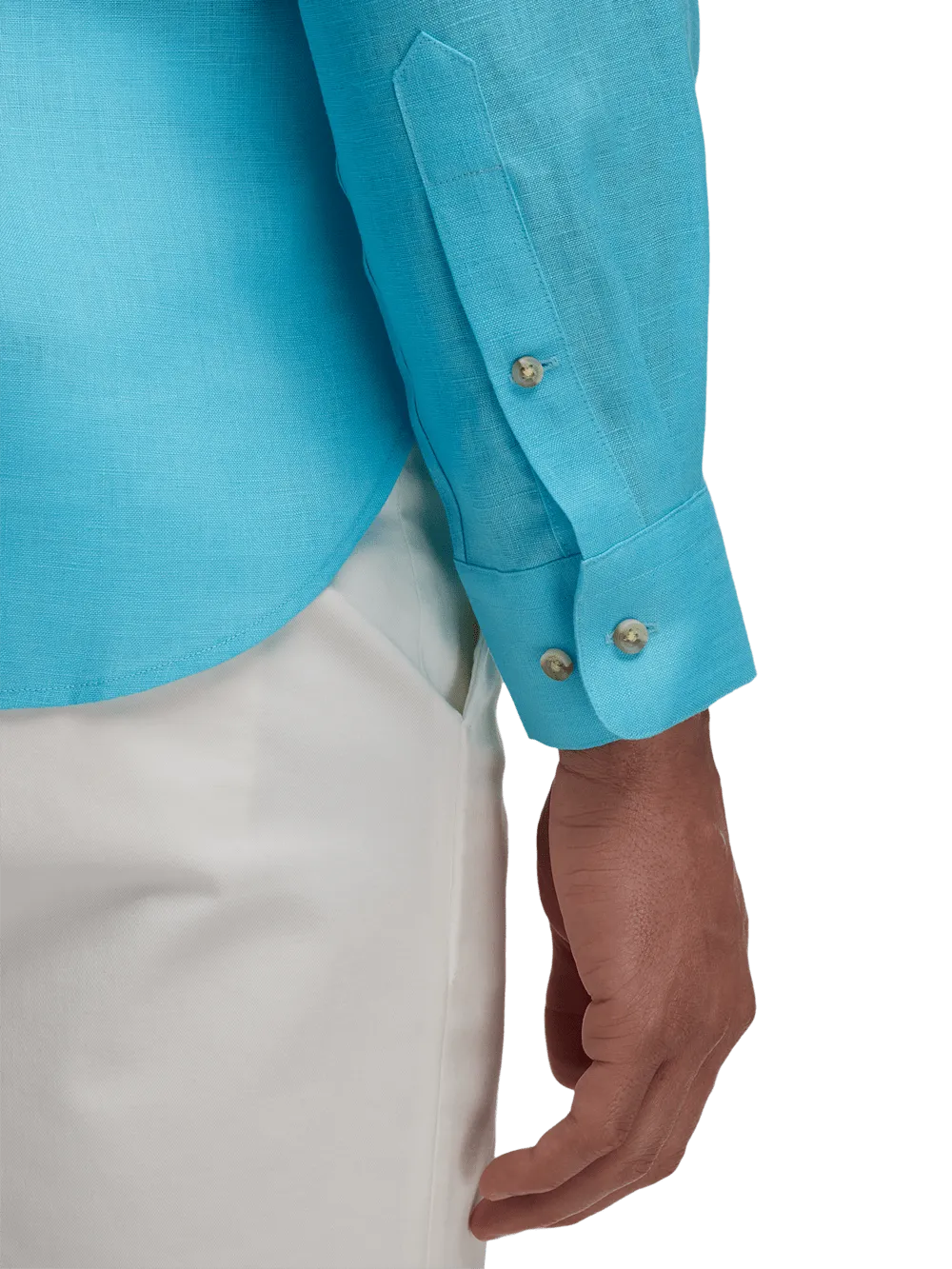 Linen Solid Casual Shirt - Aqua