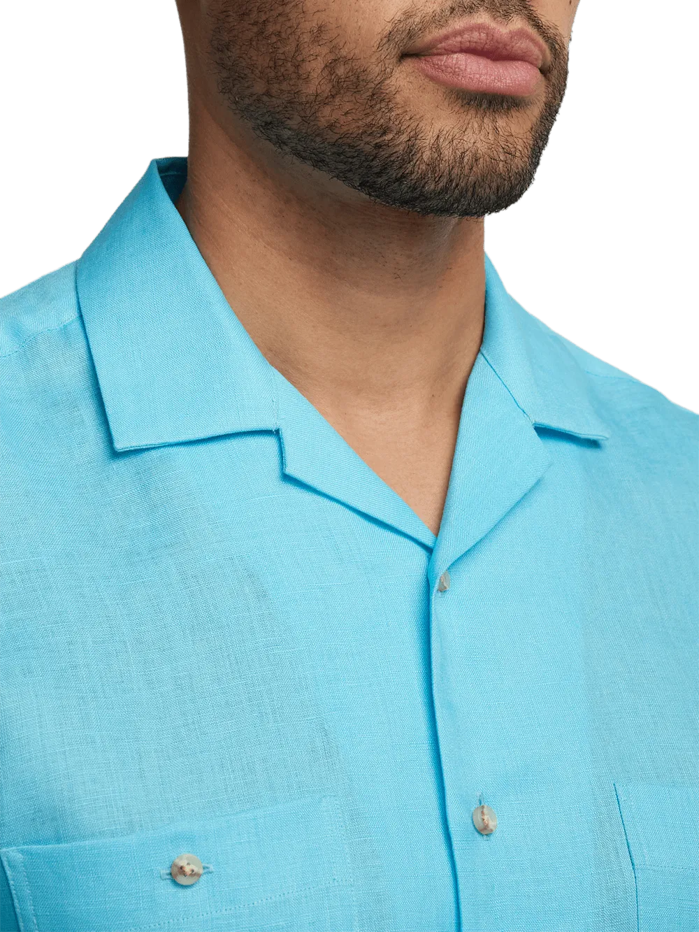 Linen Solid Casual Shirt - Aqua