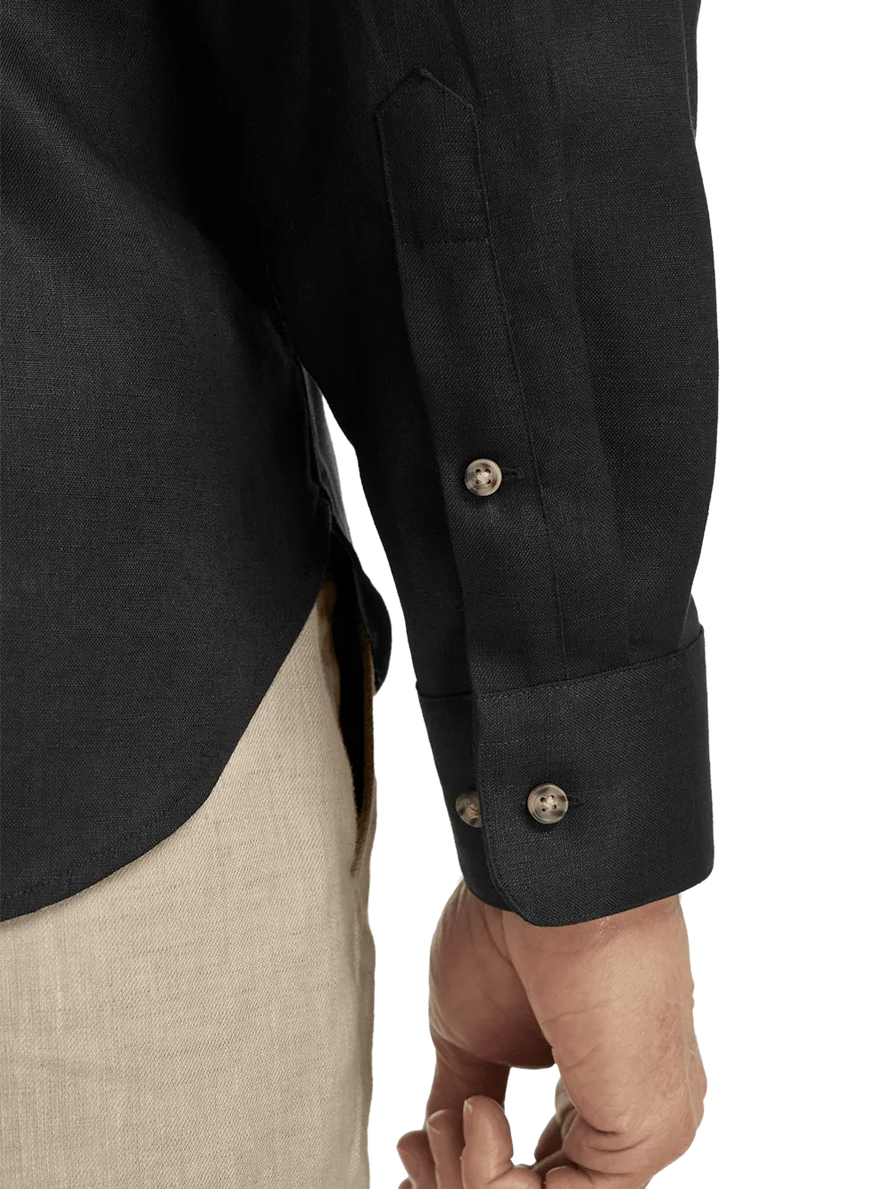 Linen Solid Casual Shirt - Black
