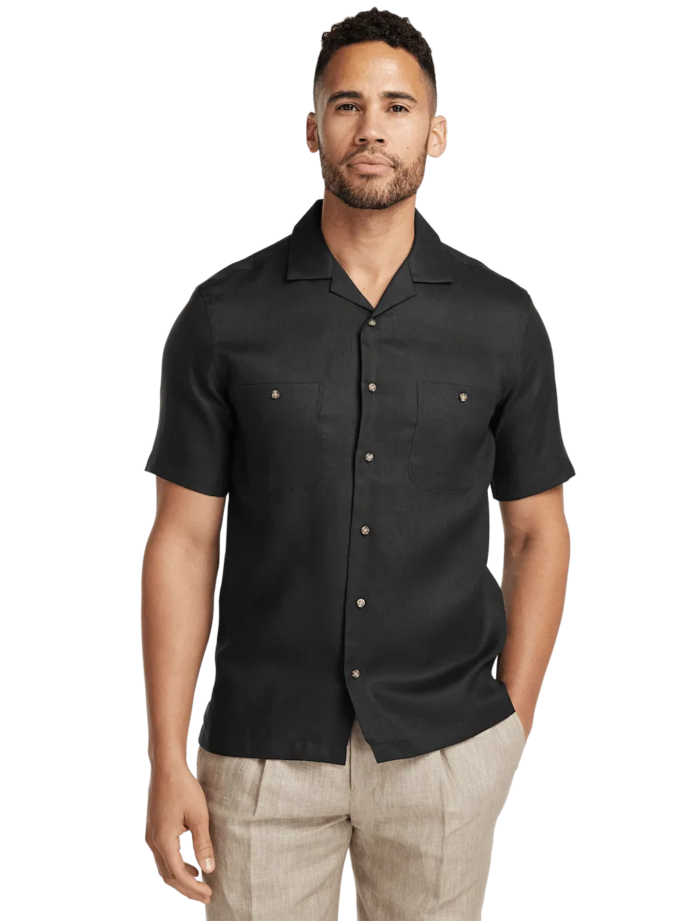 Linen Solid Casual Shirt - Black