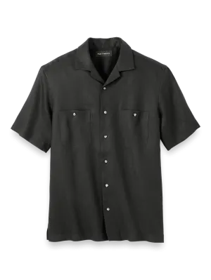 Linen Solid Casual Shirt - Black