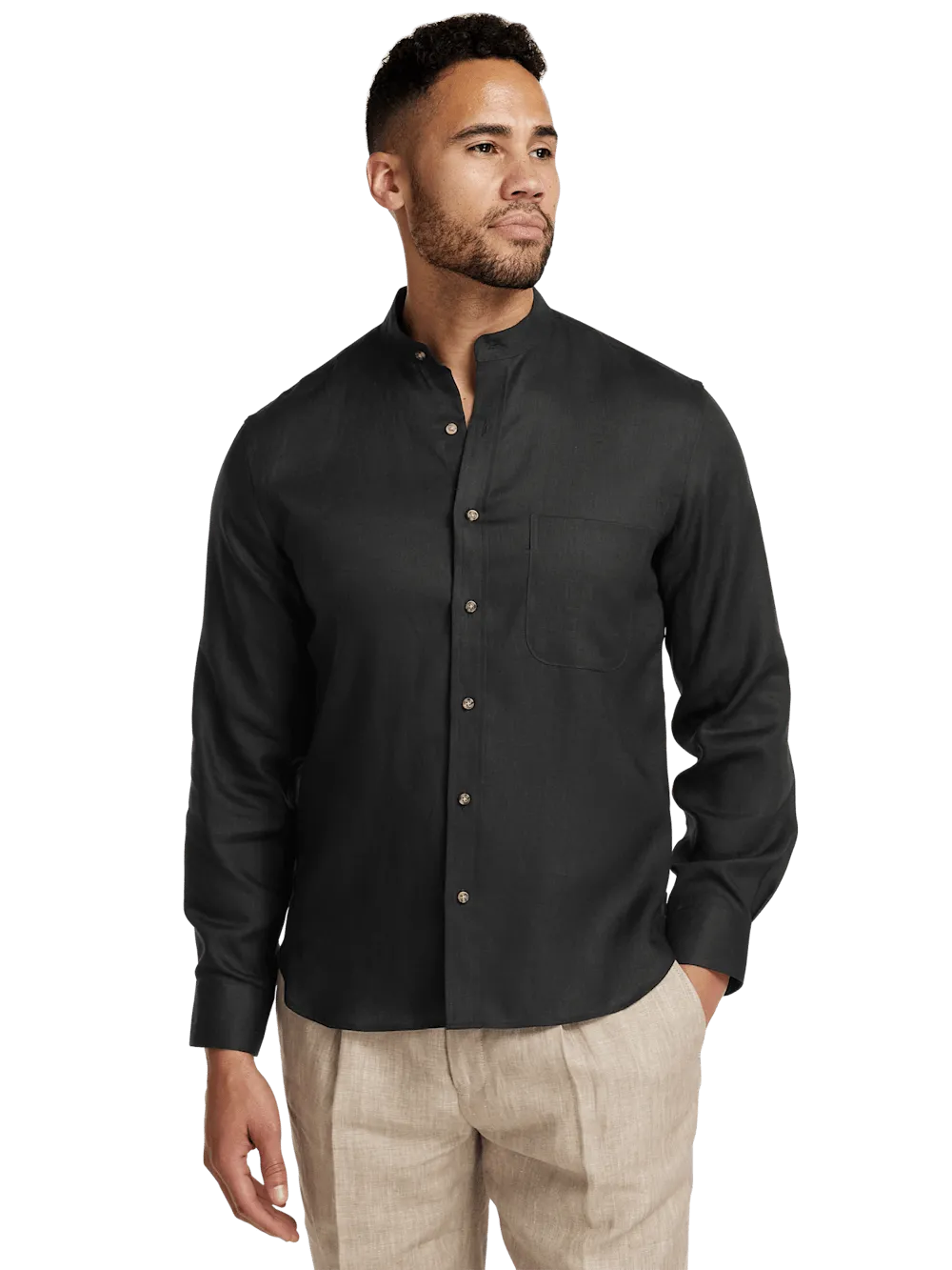 Linen Solid Casual Shirt - Black
