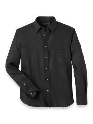 Linen Solid Casual Shirt - Black
