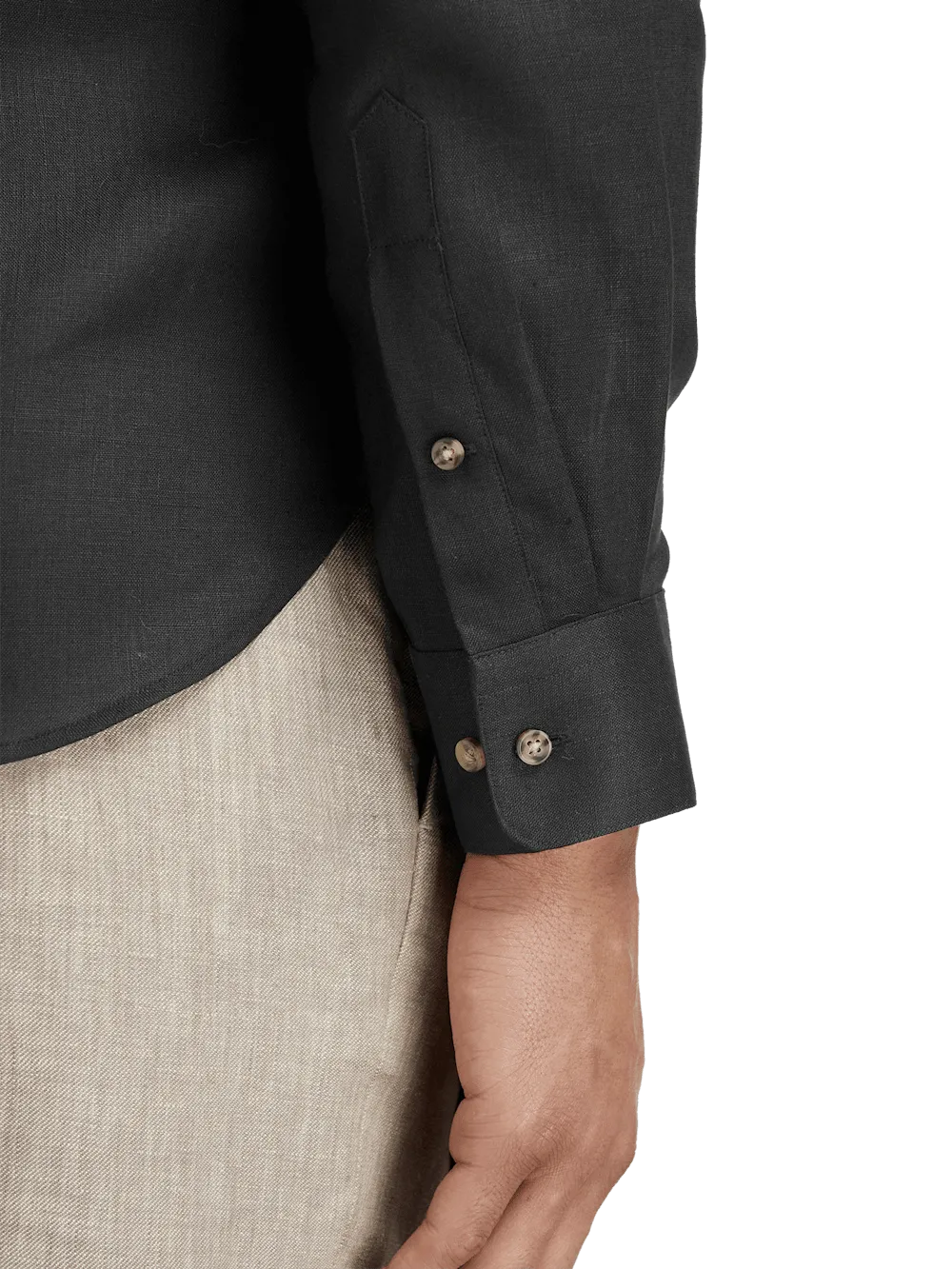 Linen Solid Casual Shirt - Black