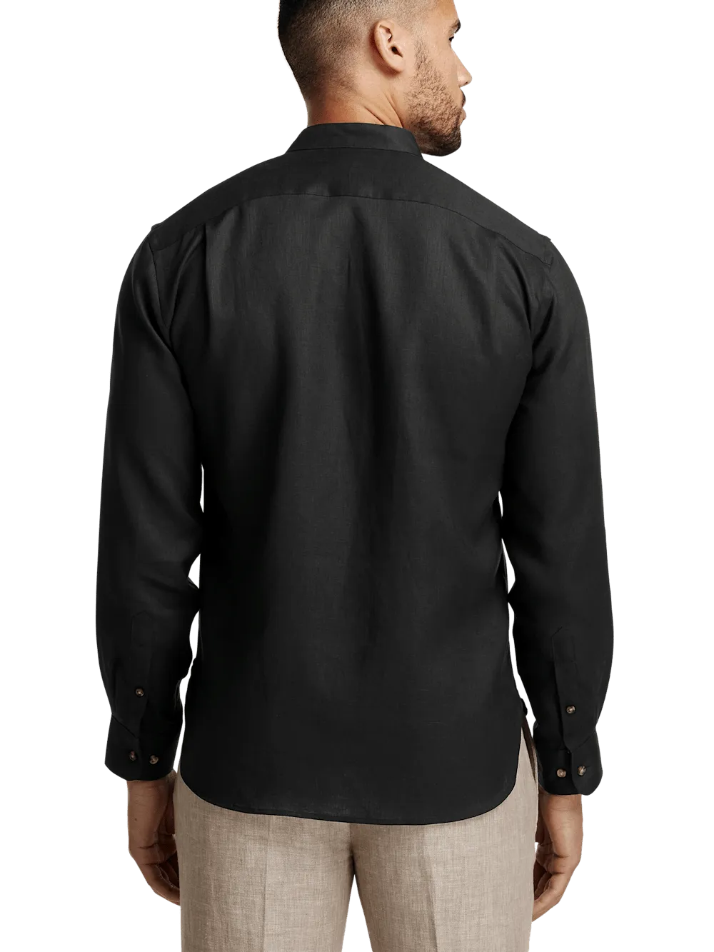 Linen Solid Casual Shirt - Black