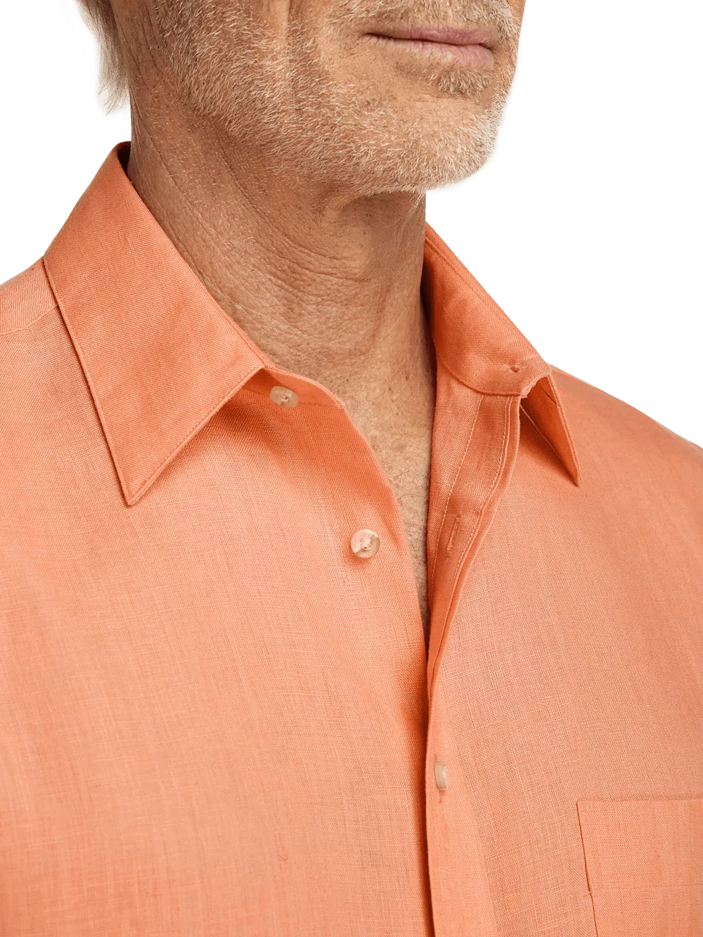 Linen Solid Casual Shirt - Coral