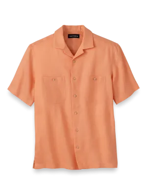 Linen Solid Casual Shirt - Coral