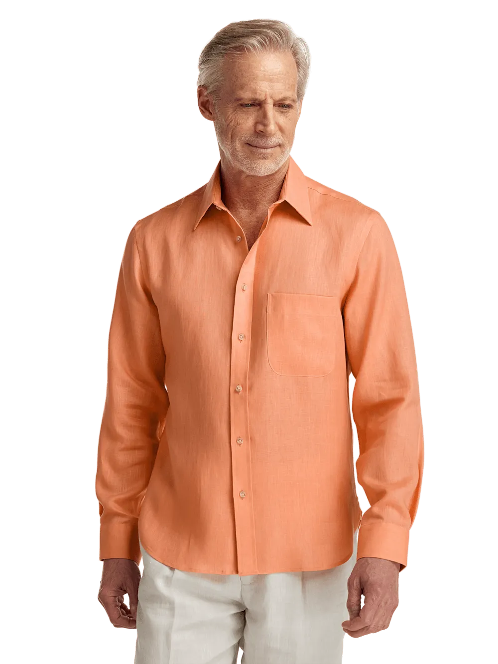 Linen Solid Casual Shirt - Coral