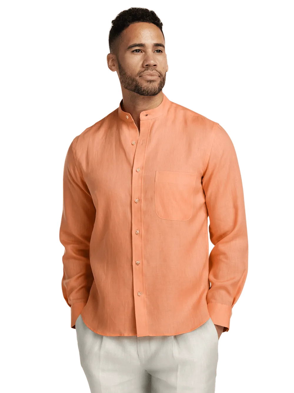 Linen Solid Casual Shirt - Coral