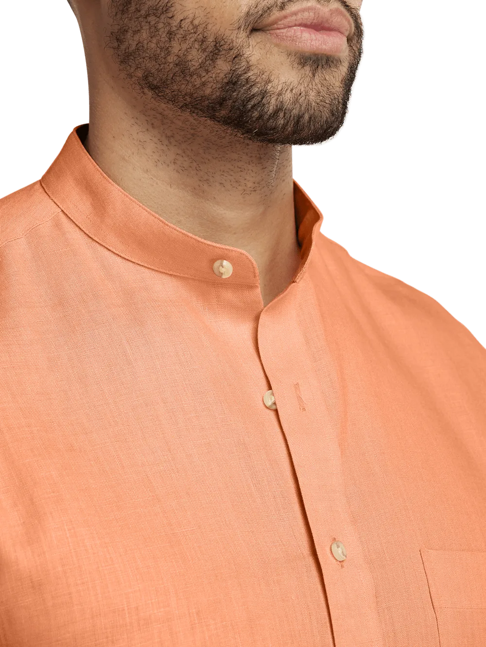 Linen Solid Casual Shirt - Coral