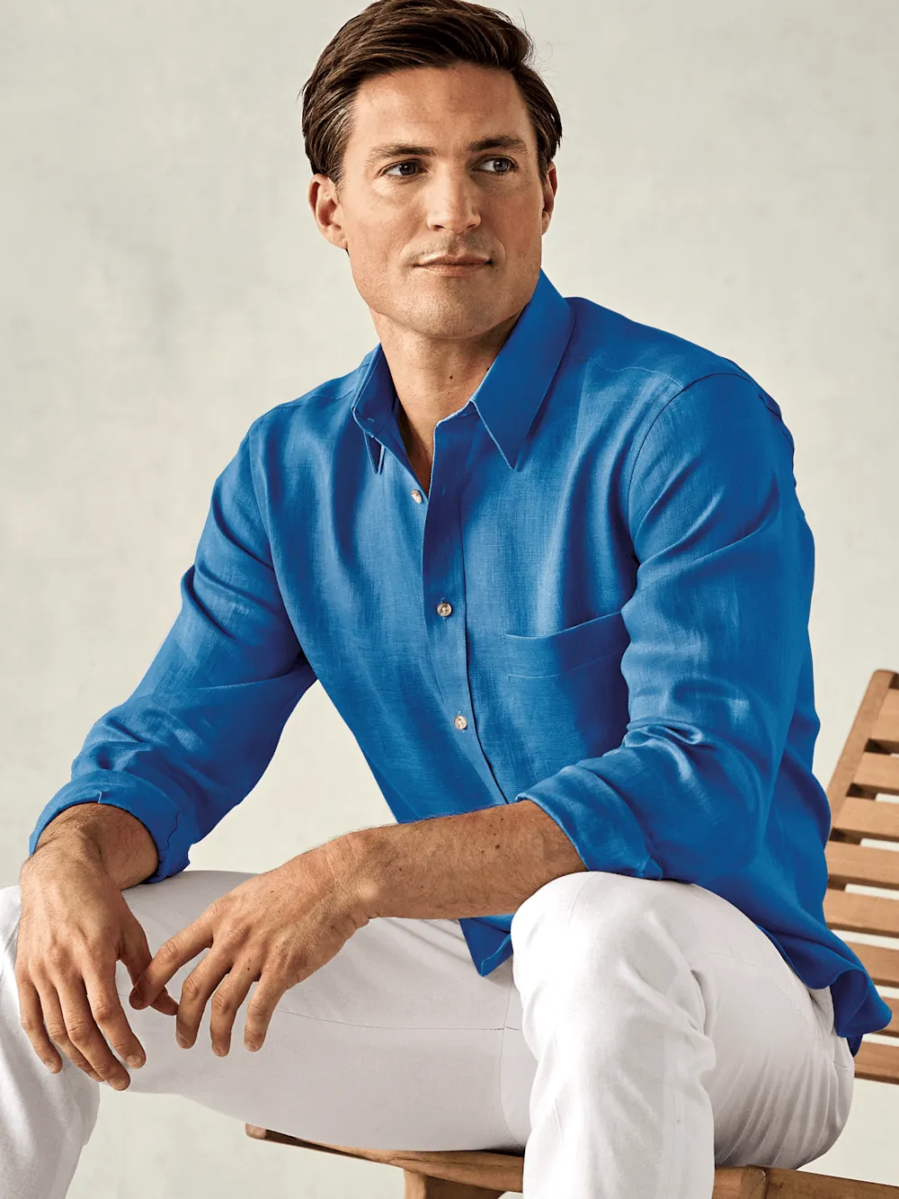 Linen Solid Casual Shirt - Dark Blue