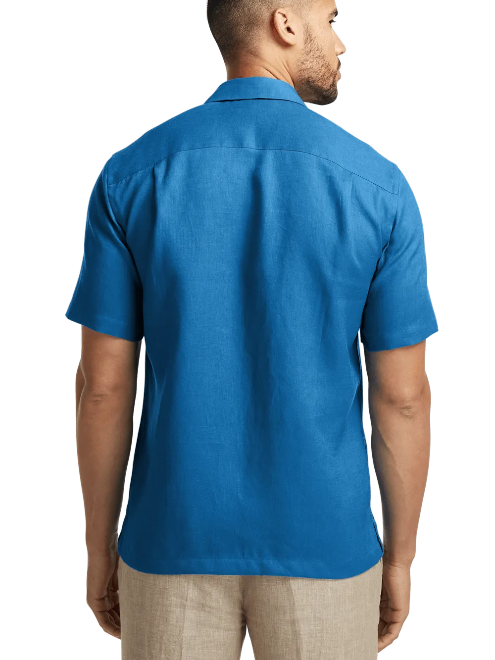 Linen Solid Casual Shirt - Dark Blue