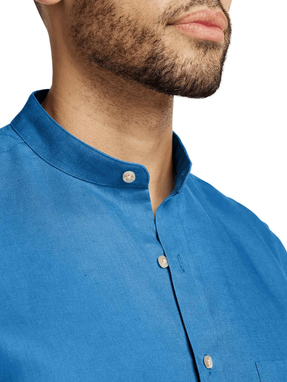 Linen Solid Casual Shirt - Dark Blue