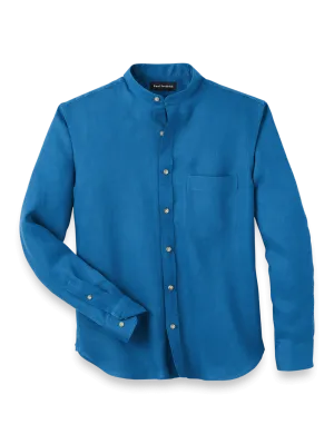 Linen Solid Casual Shirt - Dark Blue