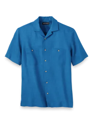 Linen Solid Casual Shirt - Dark Blue