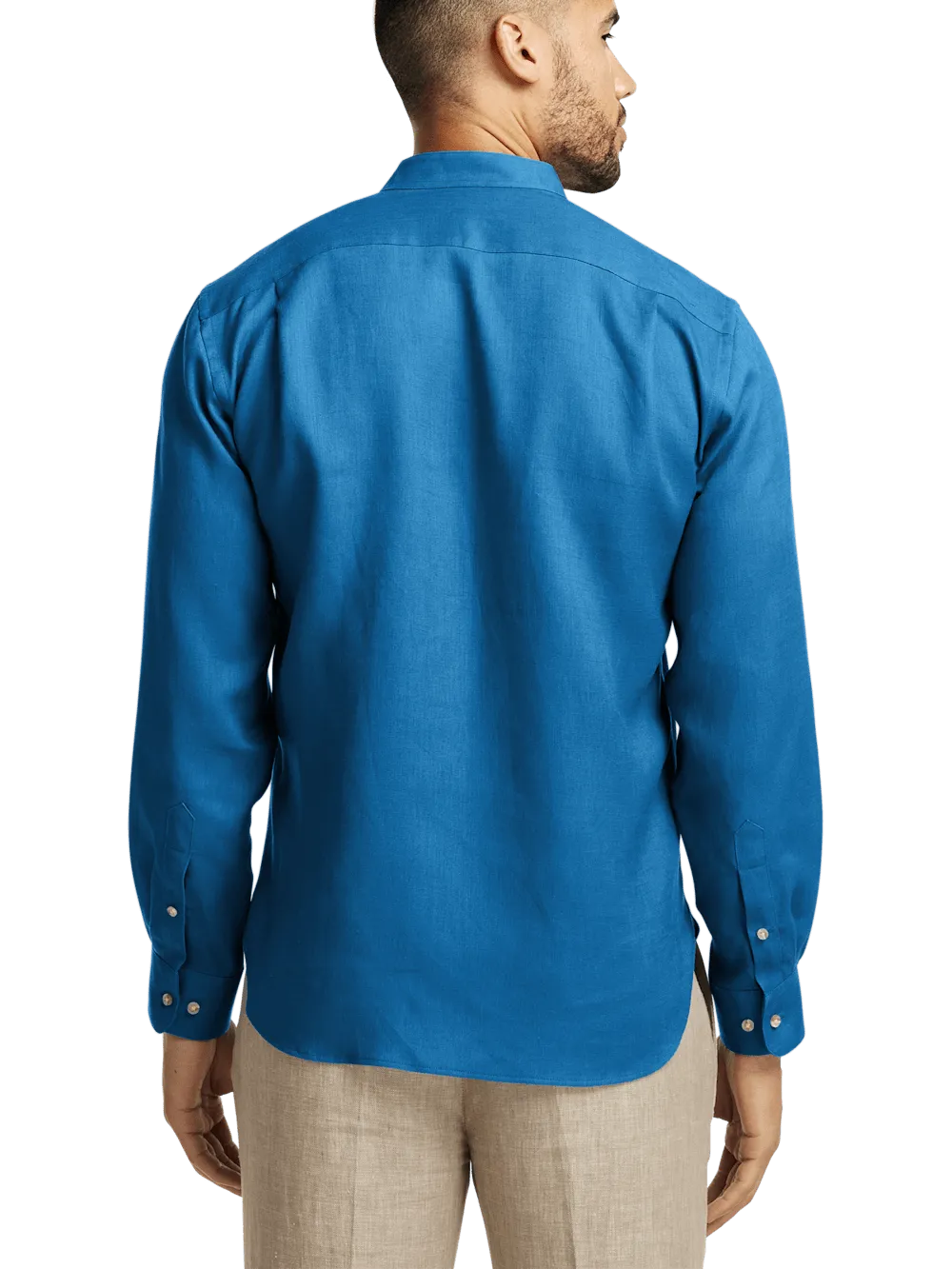 Linen Solid Casual Shirt - Dark Blue