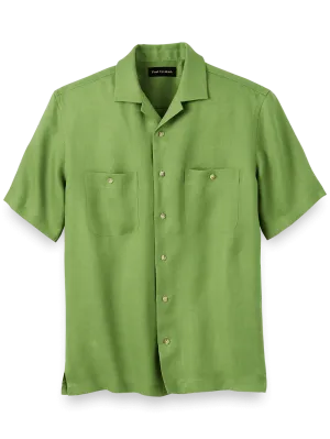 Linen Solid Casual Shirt - Green