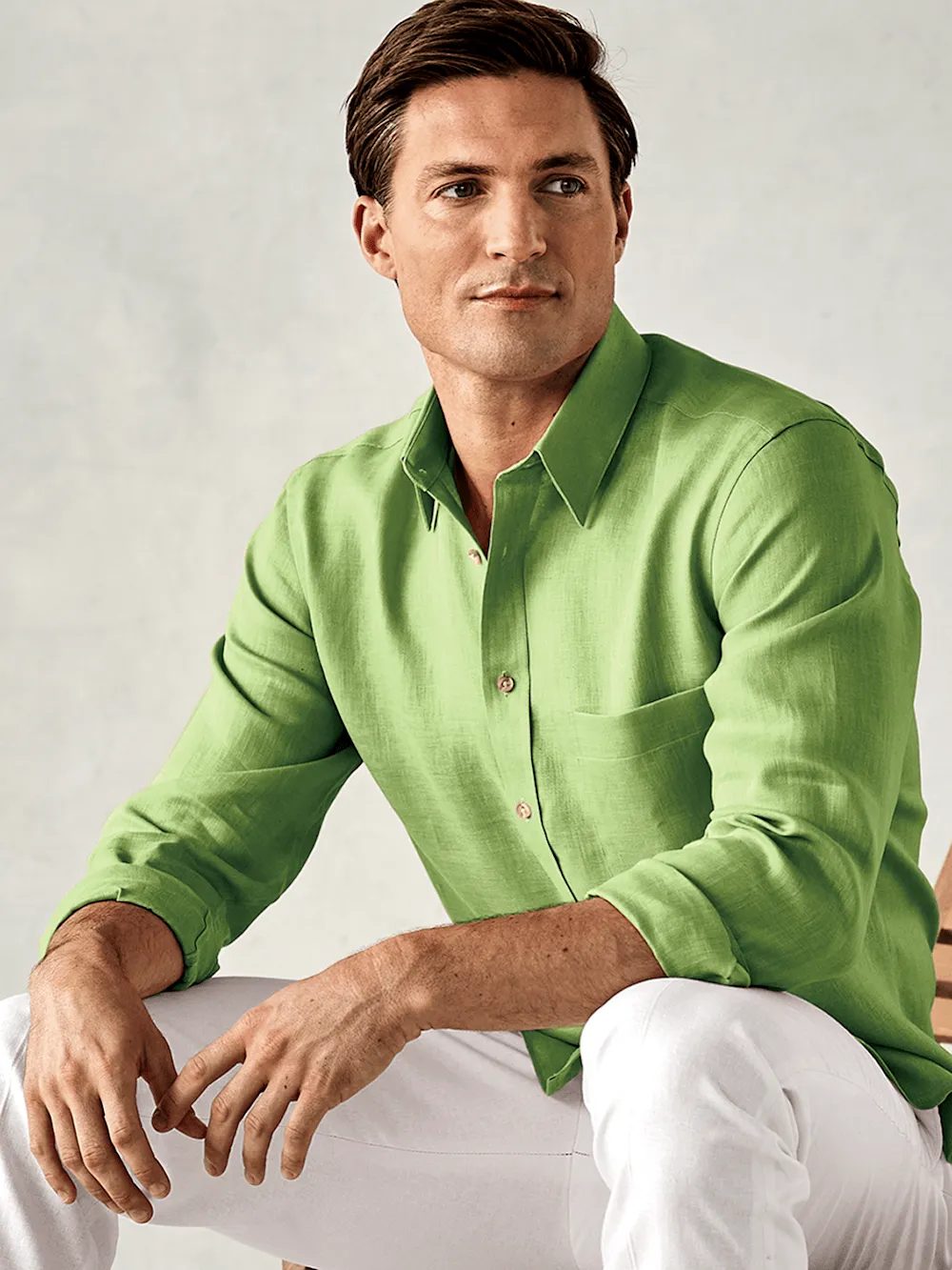 Linen Solid Casual Shirt - Green