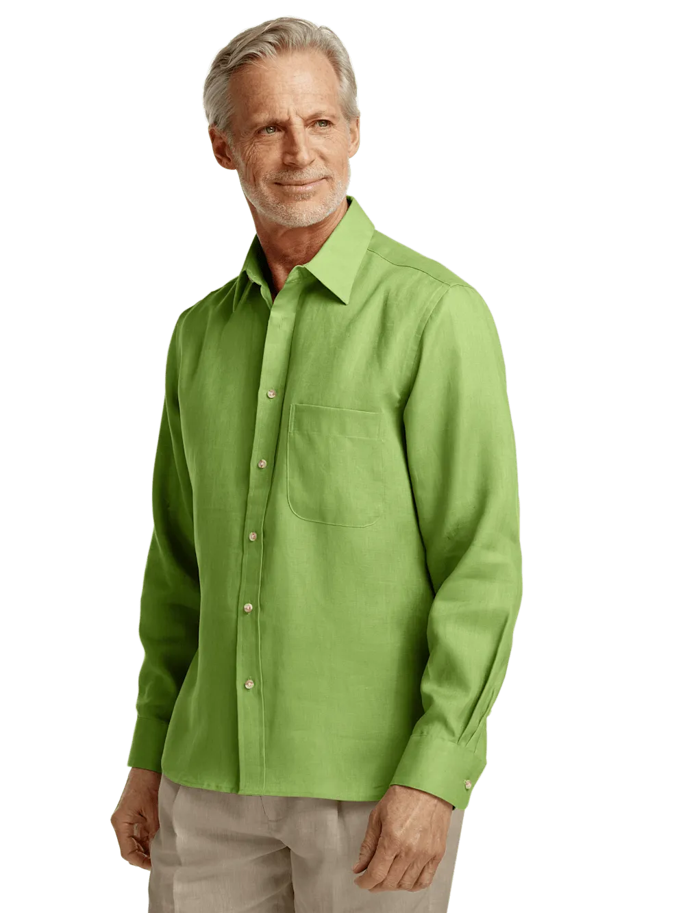 Linen Solid Casual Shirt - Green