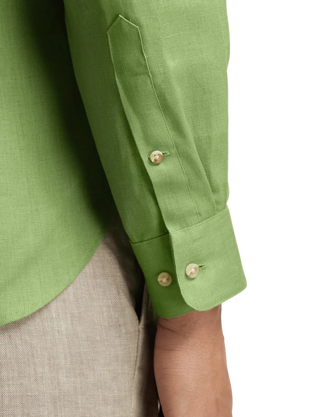Linen Solid Casual Shirt - Green