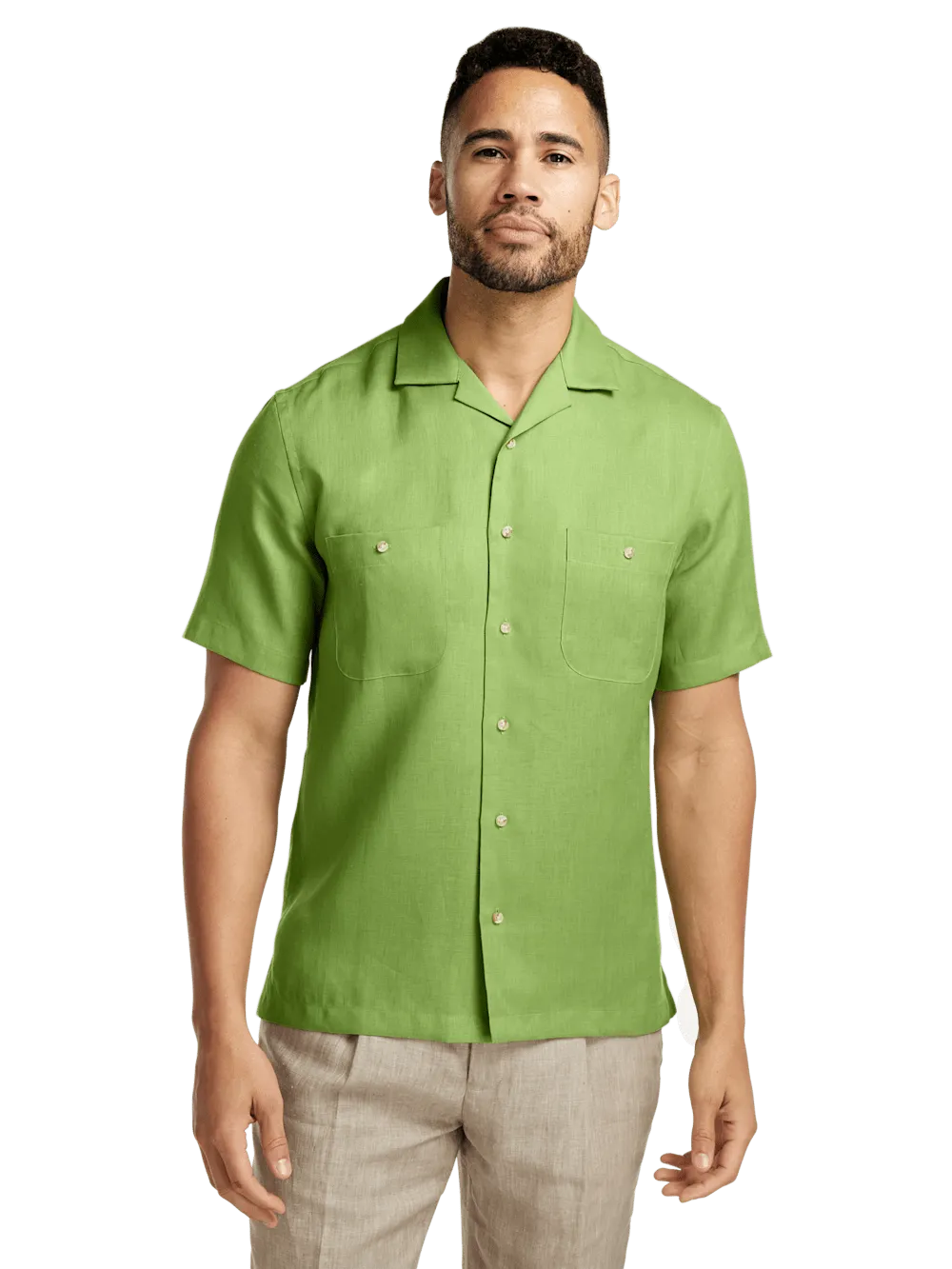 Linen Solid Casual Shirt - Green